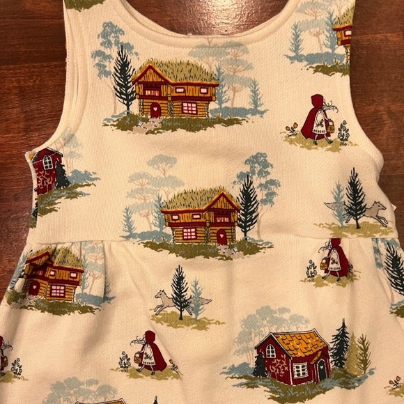 NWT Genuine Kids by Osh Kosh Little Red Riding Hood/Log Cabin Dress- 12 Months - Picture 3 of 11